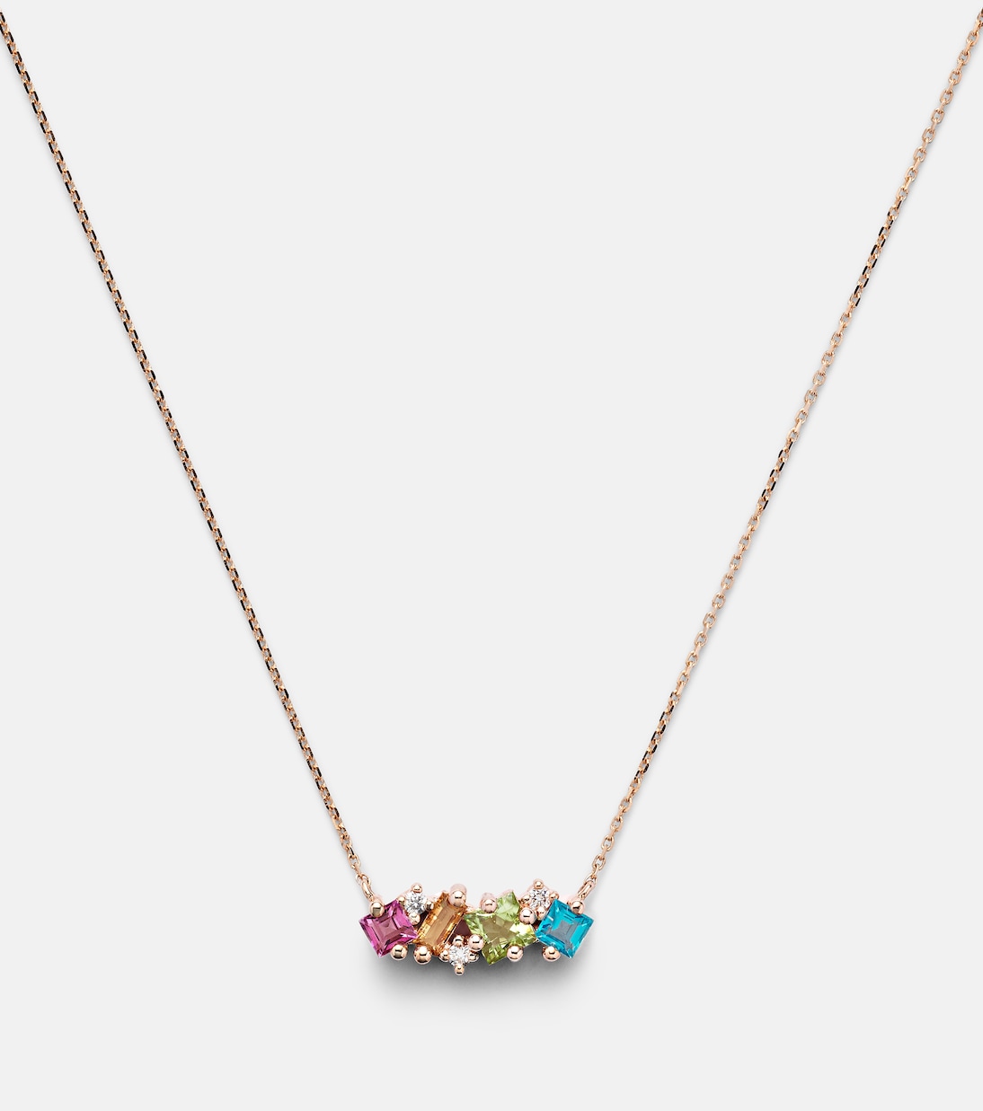 Collana Nadima in oro rosa 14kt con topazio, citrino e diamanti - Stile giovane e chic