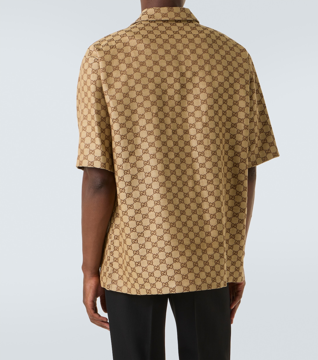 Camicia in misto lino jacquard GG | Gucci