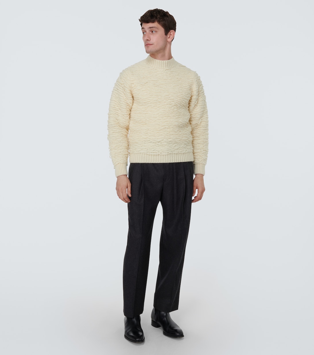 Pantaloni tapered in flanella di lana | Dries Van Noten