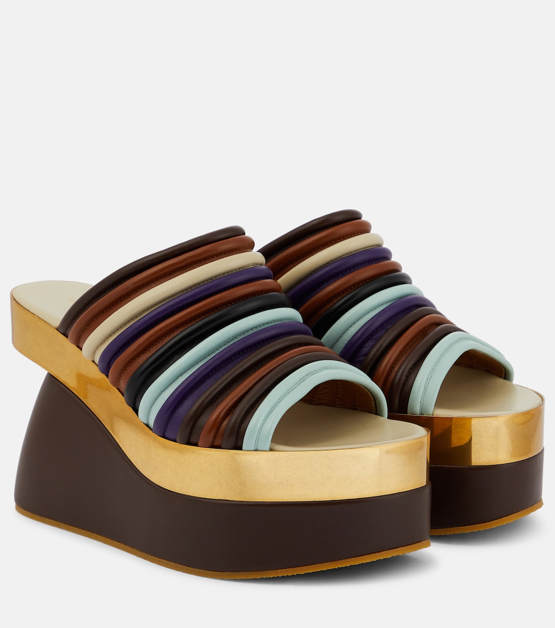 Leather wedge mules | Dries Van Noten