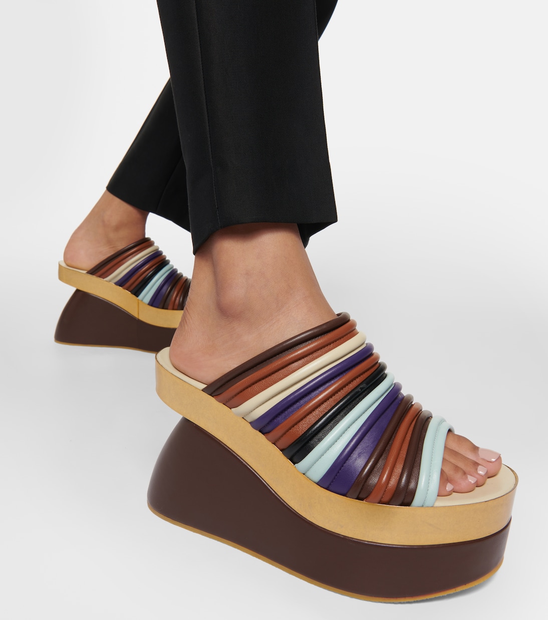 Leather wedge mules | Dries Van Noten