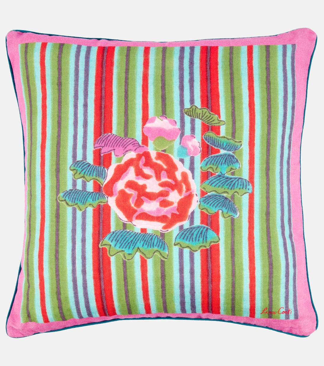 Royal Palace striped linen cushion cover | Lisa Corti