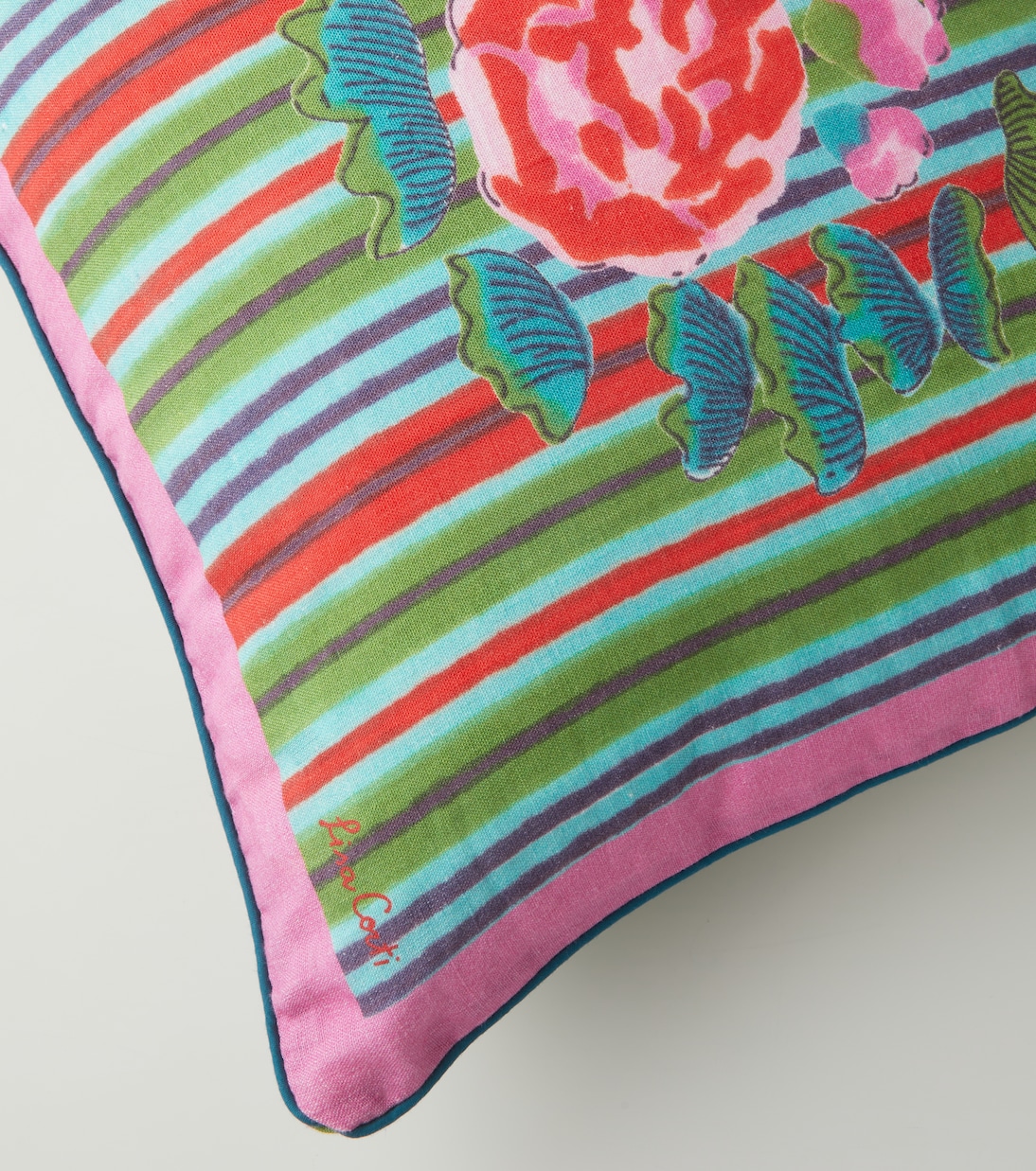 Royal Palace striped linen cushion cover | Lisa Corti