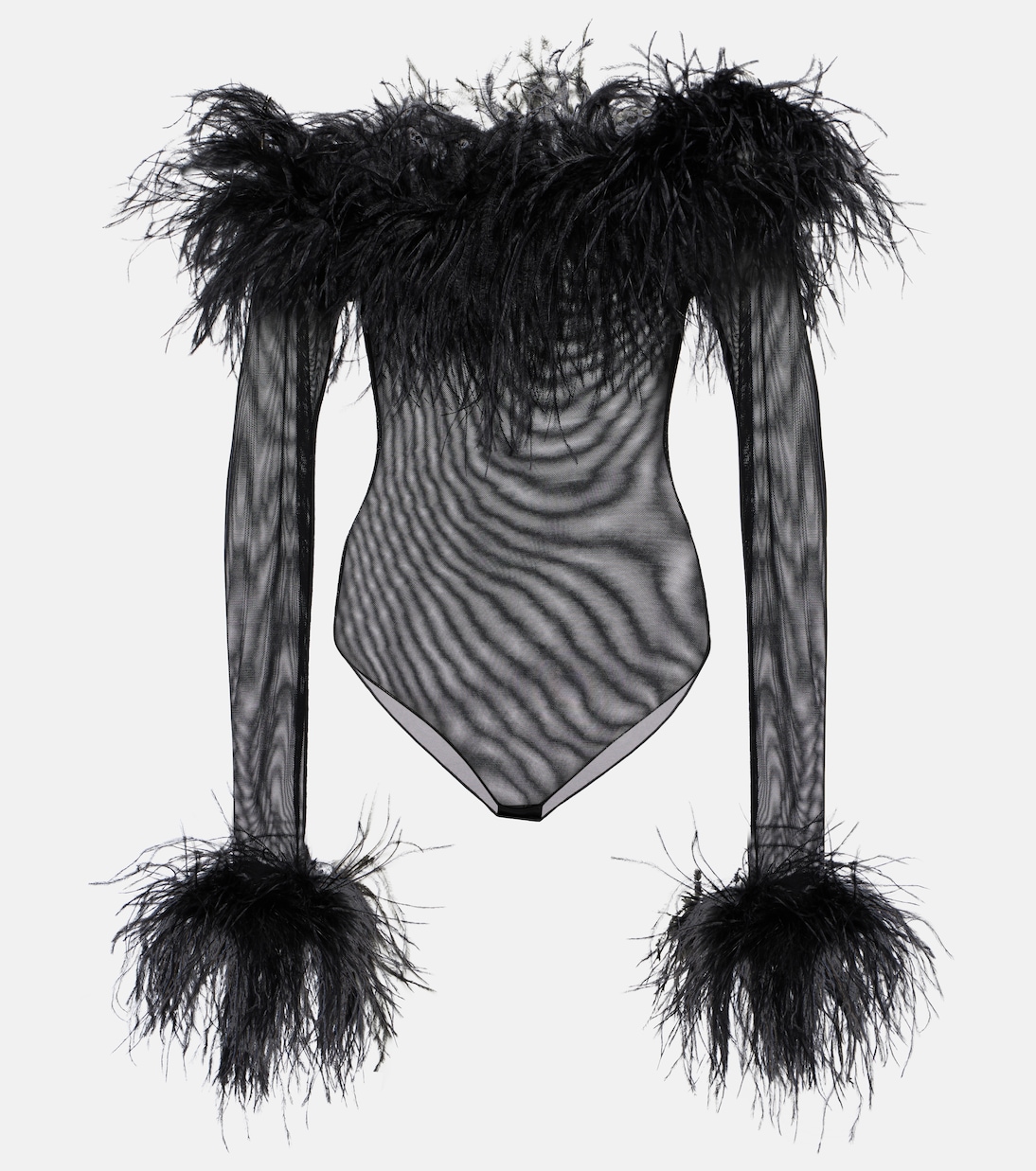 Body in mesh con piume | Oséree
