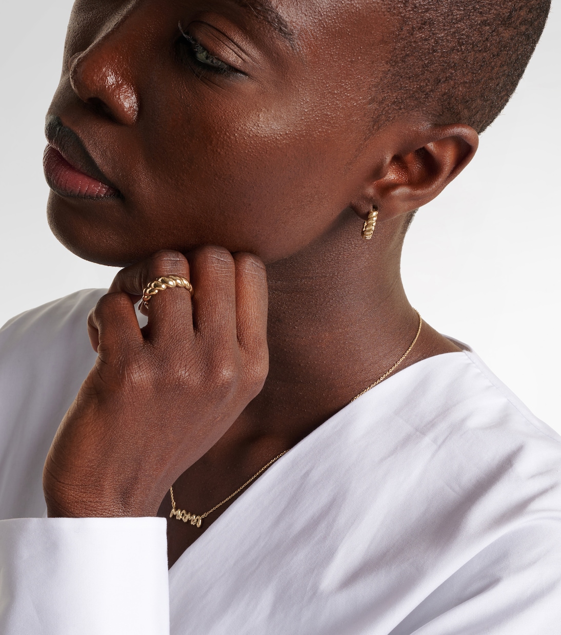 Boucles d'oreilles Brioche en or 10 ct | Stone and Strand