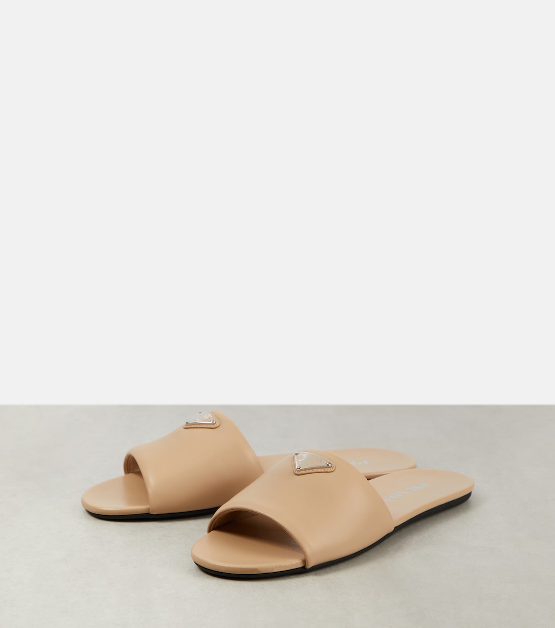 Logo leather slides | Prada