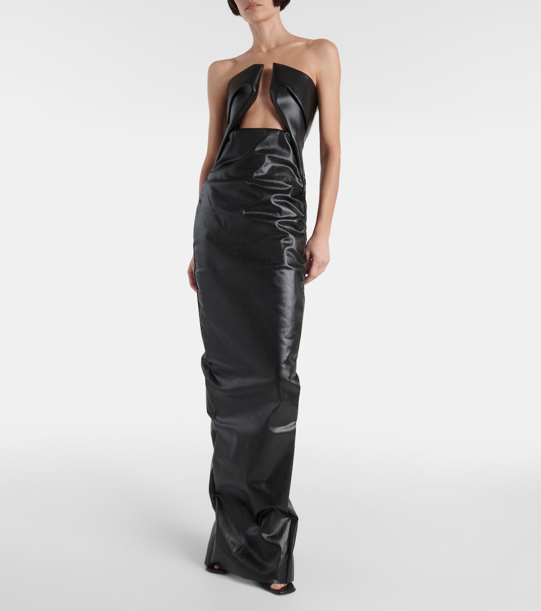 Prong cutout coated denim gown | Rick Owens