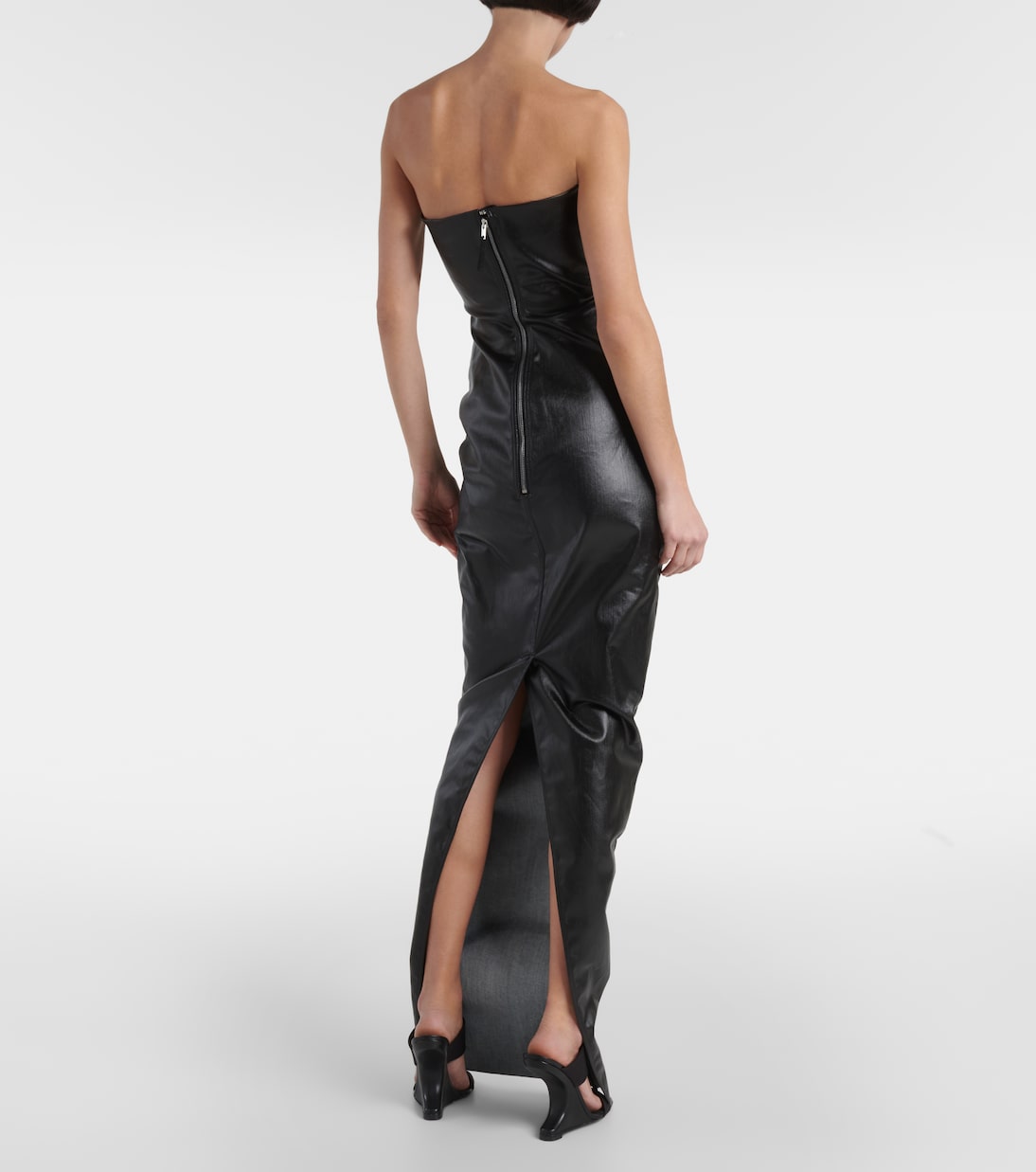 Prong cutout coated denim gown | Rick Owens