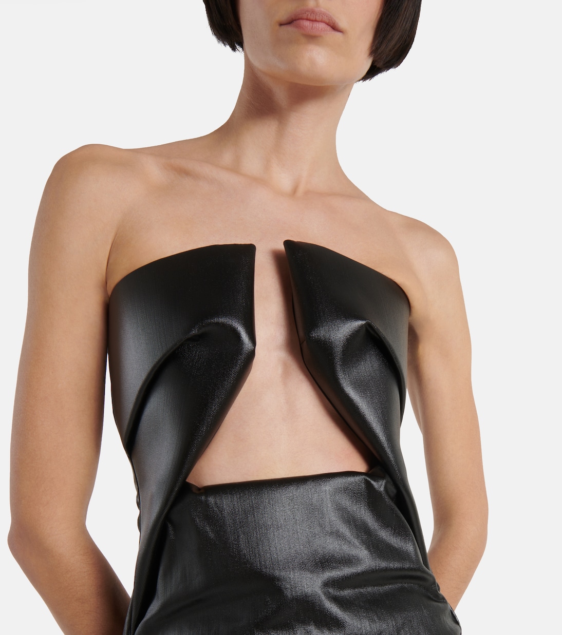 Prong cutout coated denim gown | Rick Owens