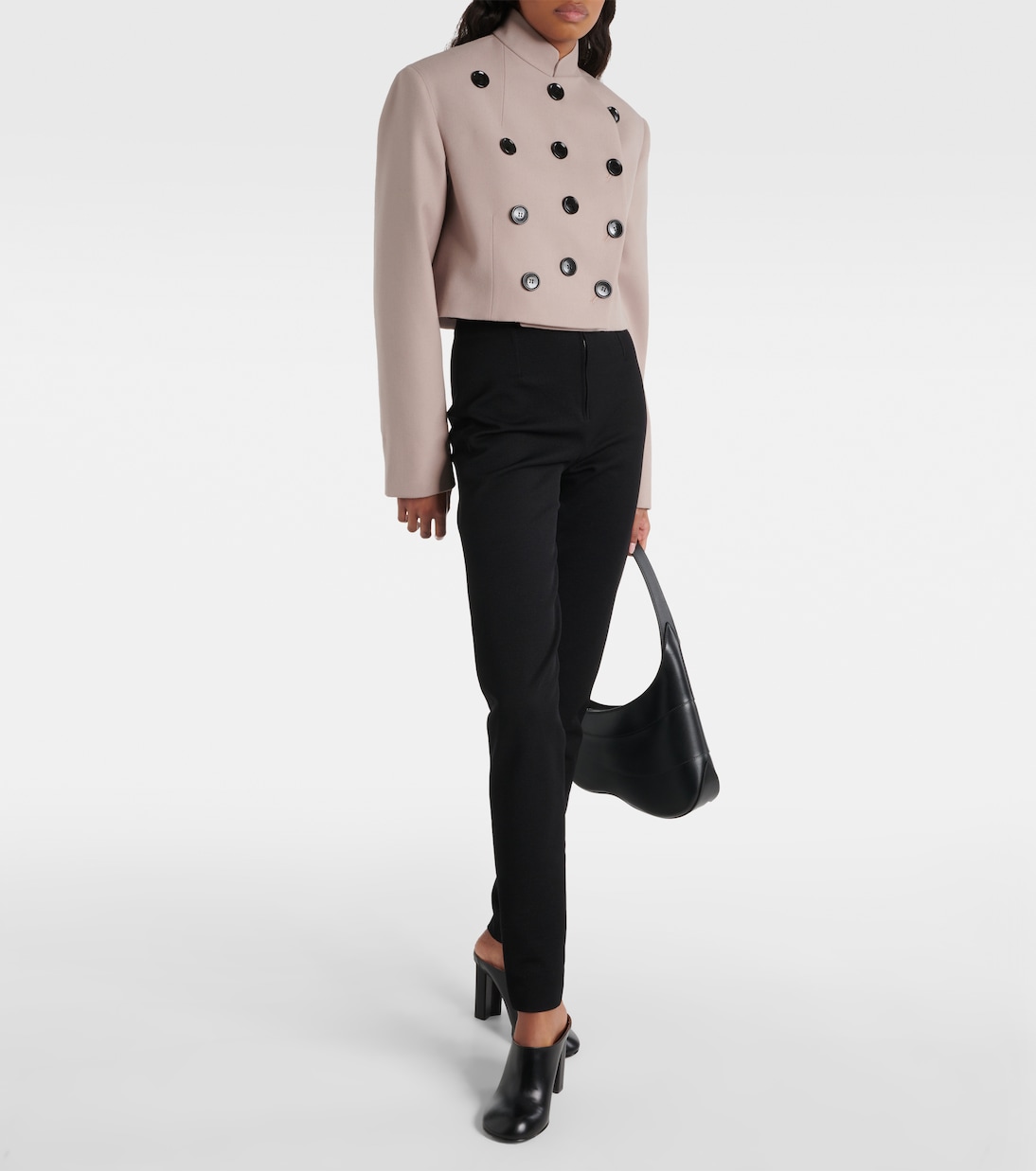 Pantalones Altos de Gabardina Estilo Alaïa para Jóvenes Modernos