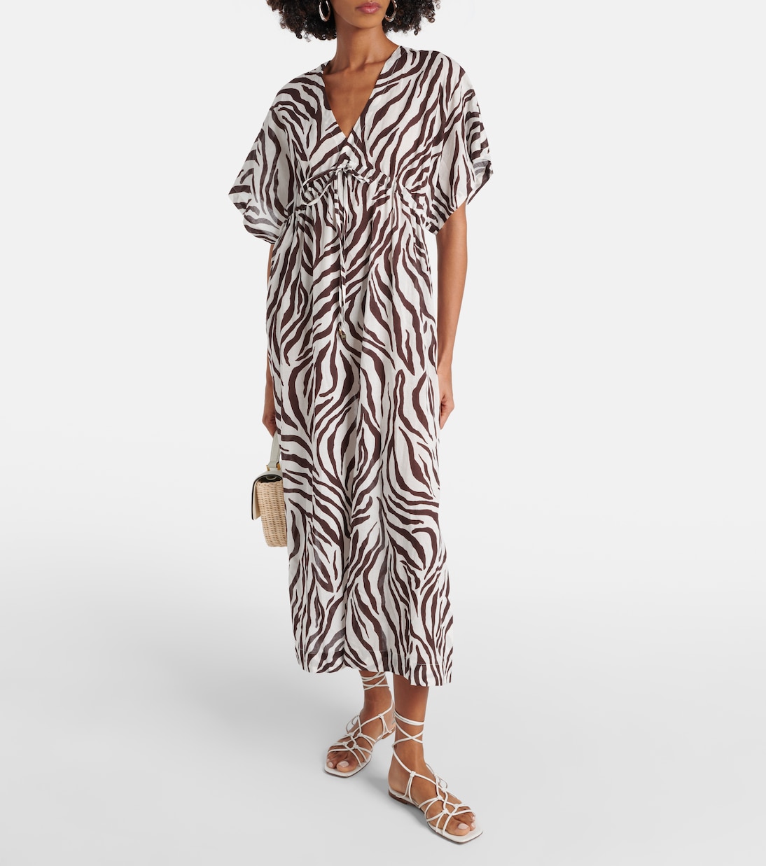Dorotea zebra-print cotton midi dress | Max Mara
