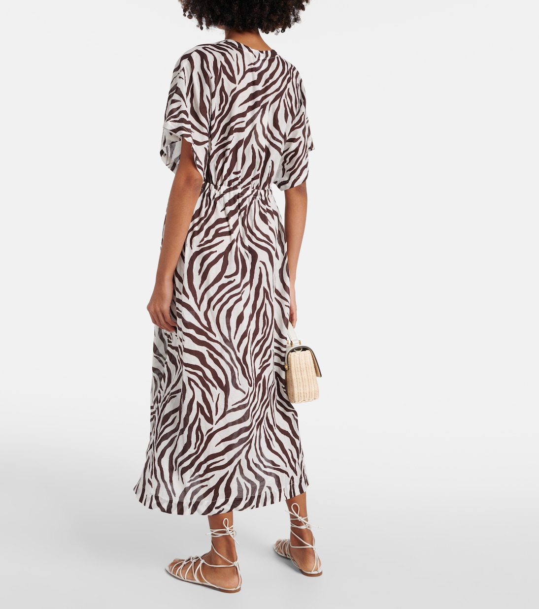 Dorotea zebra-print cotton midi dress | Max Mara