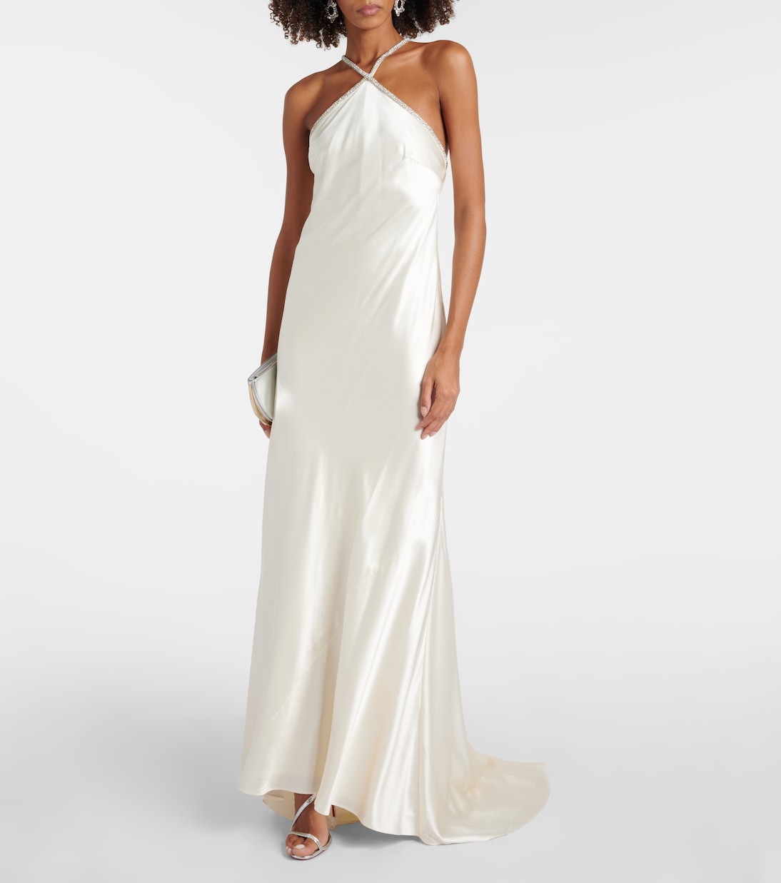 Robe de mariée en satin de soie à ornements | Roland Mouret