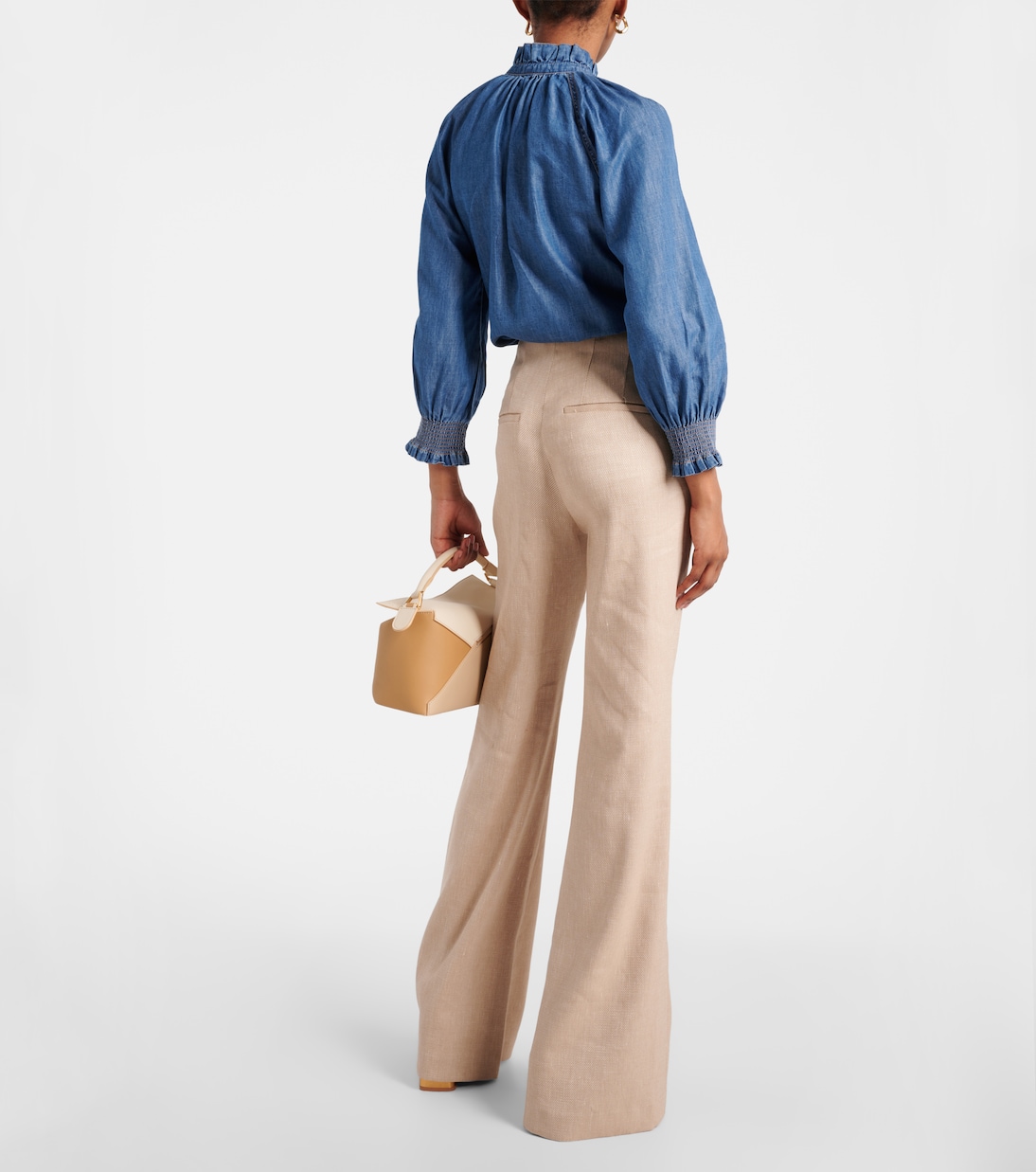 Komi linen-blend twill flared pants | Veronica Beard