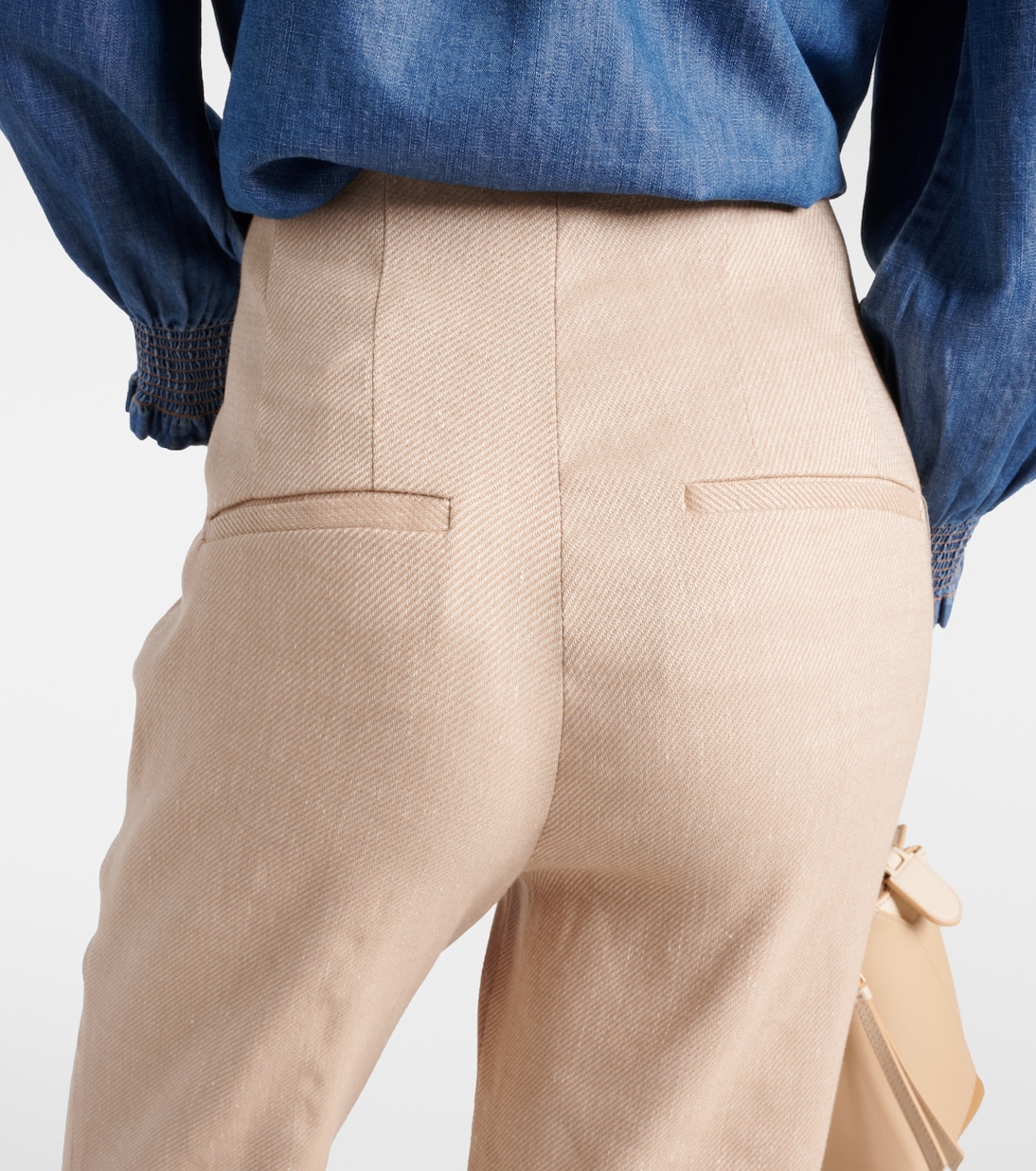Komi linen-blend twill flared pants | Veronica Beard