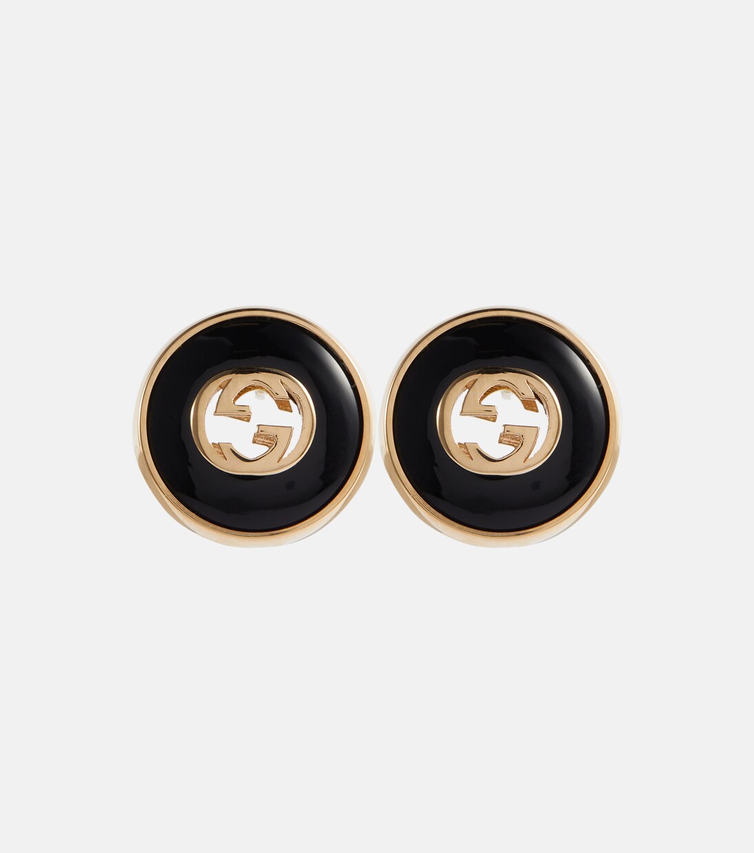 Orecchini Interlocking G in oro 18kt con onice | Gucci