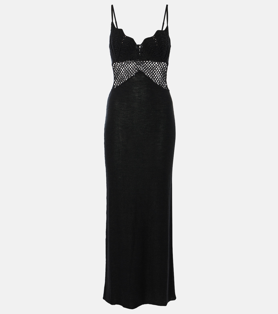 Tara crochet-trimmed cotton maxi dress | Staud