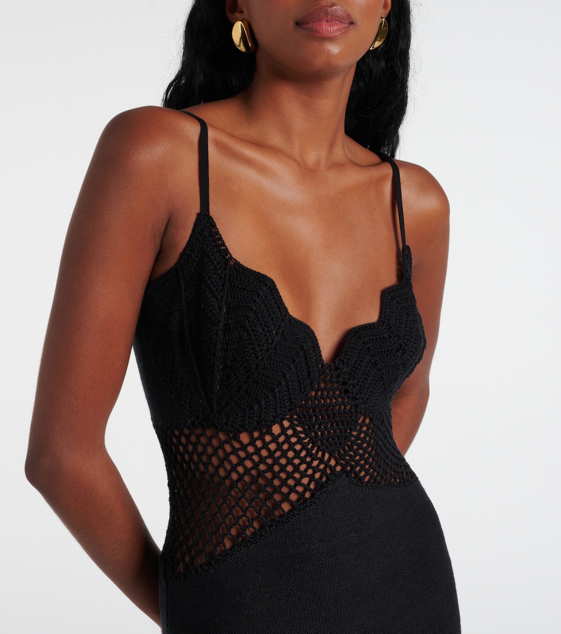 Tara crochet-trimmed cotton maxi dress | Staud