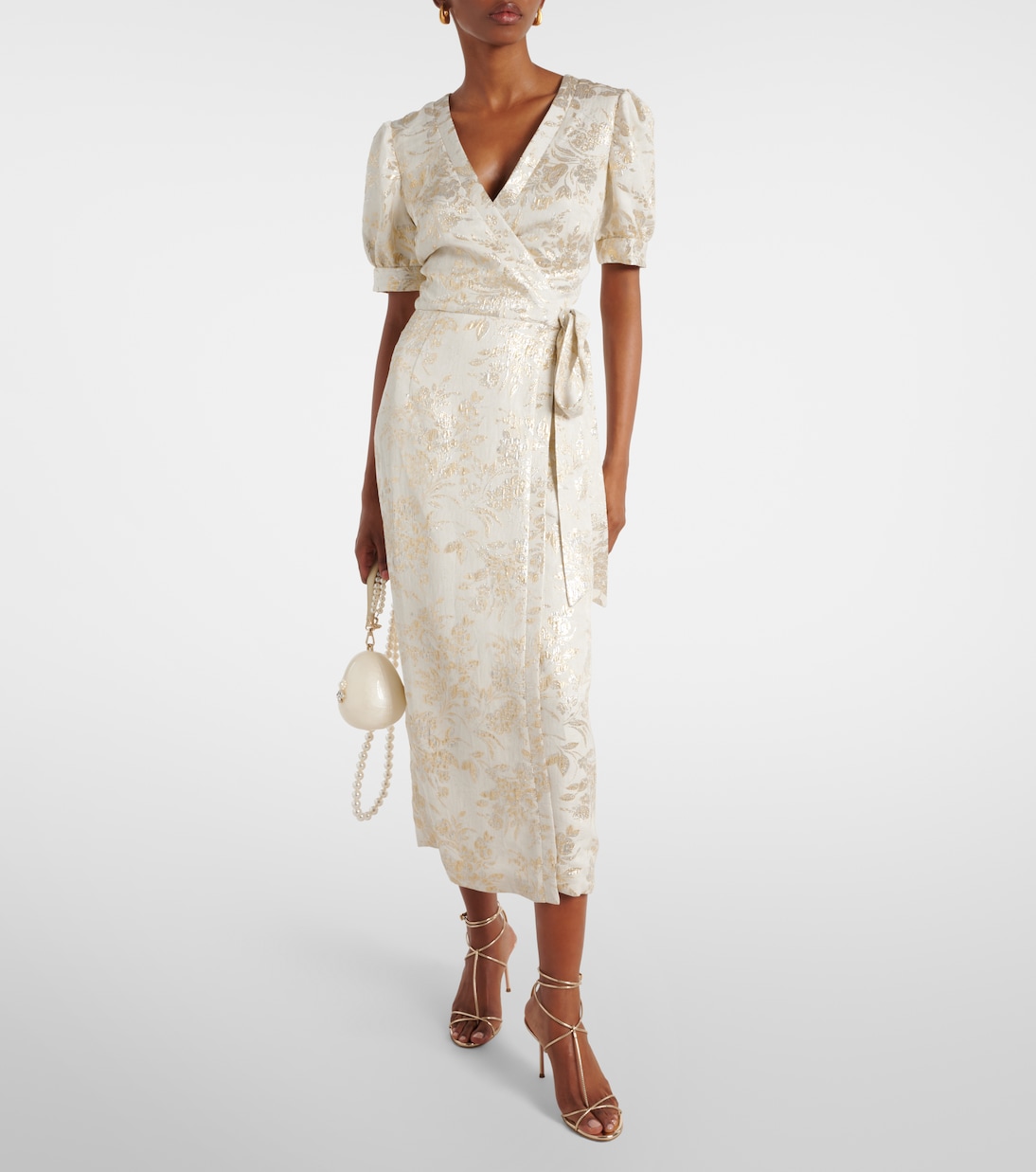 Robe portefeuille Marni en jacquard à fleurs | Markarian