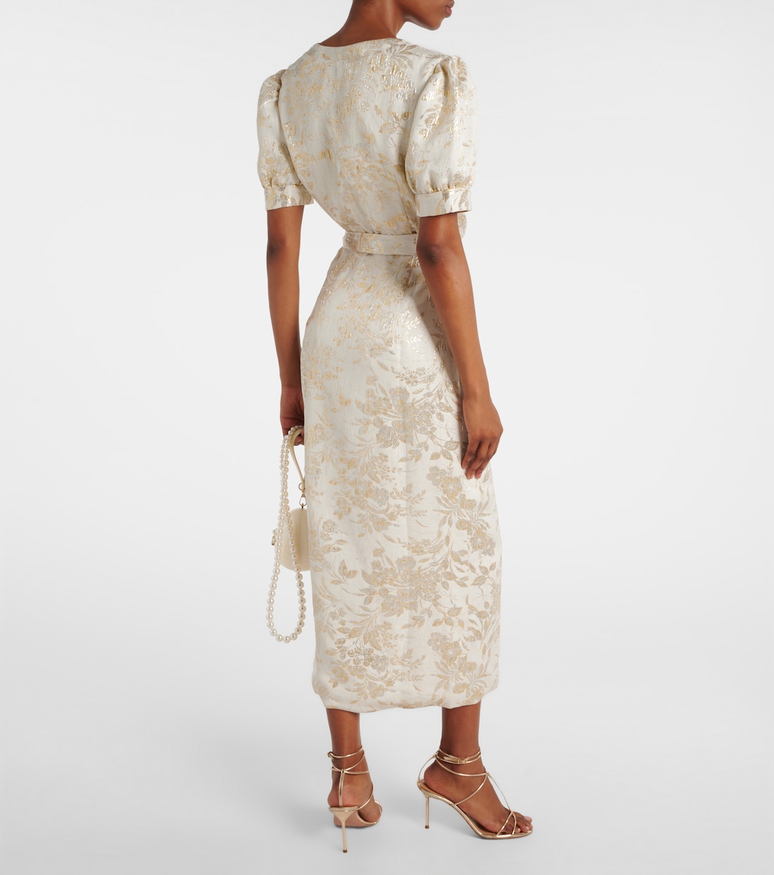 Robe portefeuille Marni en jacquard à fleurs | Markarian