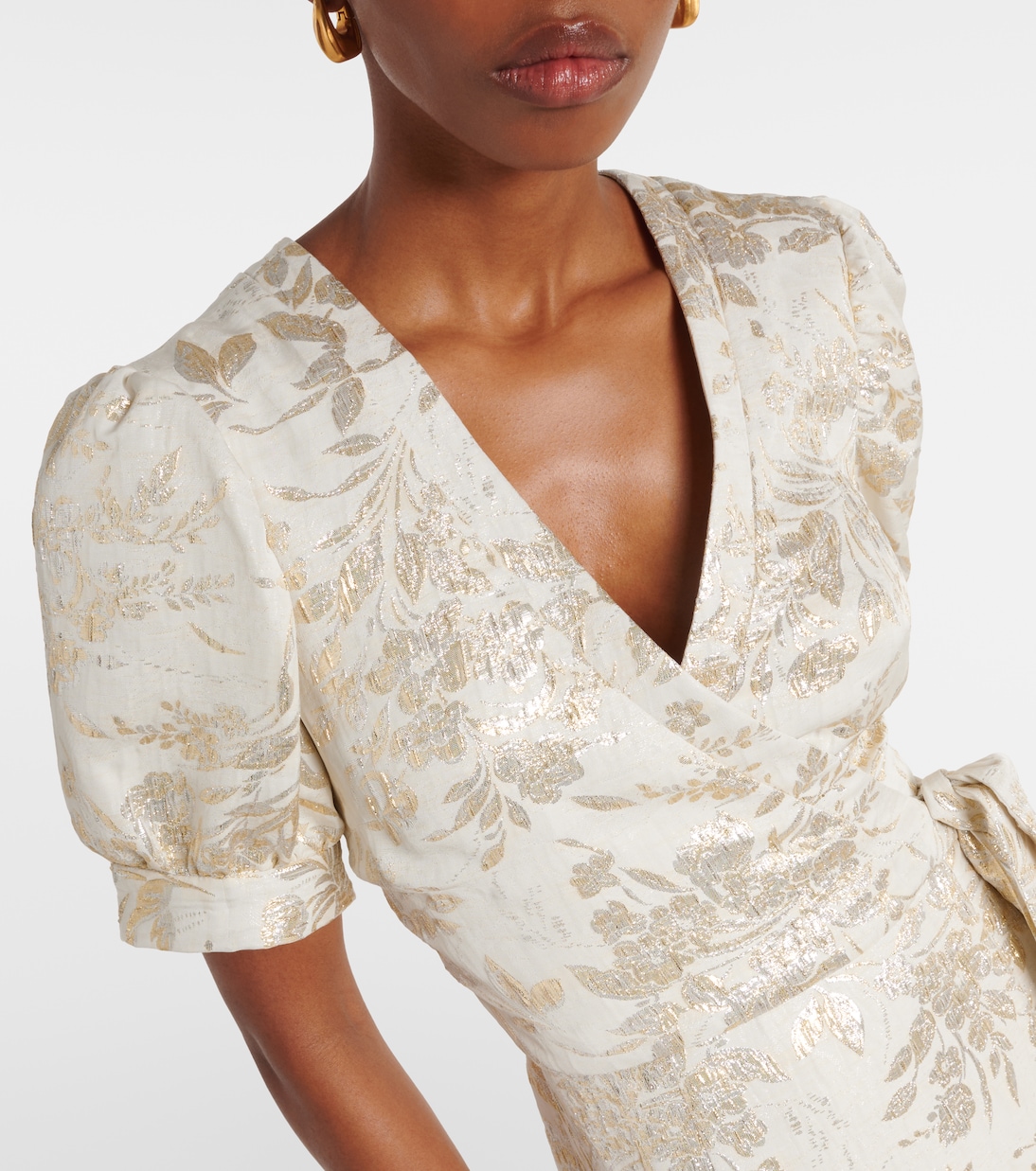 Robe portefeuille Marni en jacquard à fleurs | Markarian