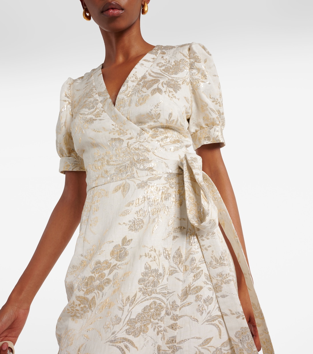 Robe portefeuille Marni en jacquard à fleurs | Markarian