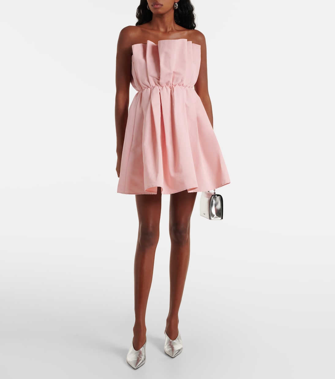 Cordelia pleated cotton-blend minidress | Staud