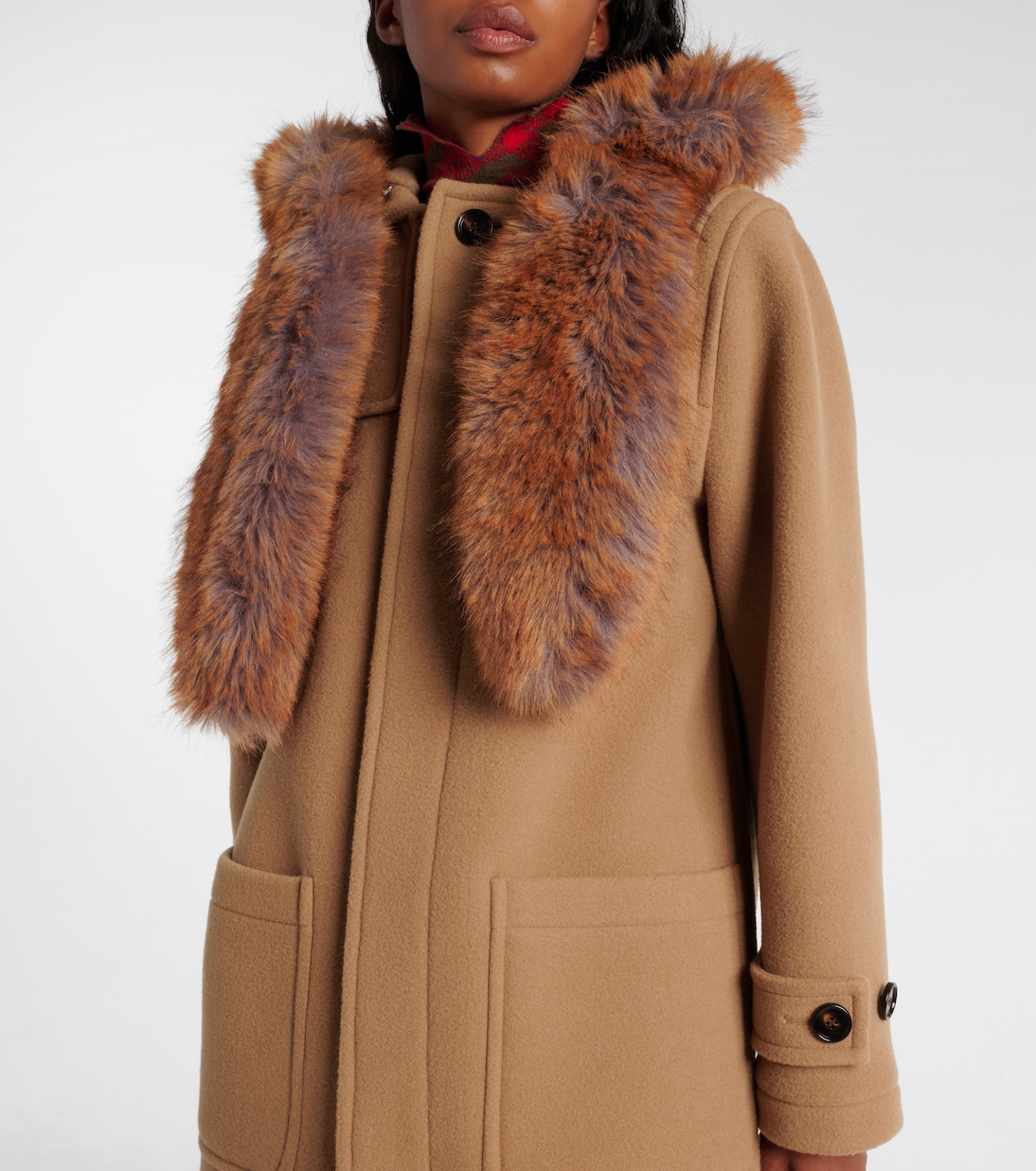 Mantel aus Wolle mit Faux Fur | Burberry