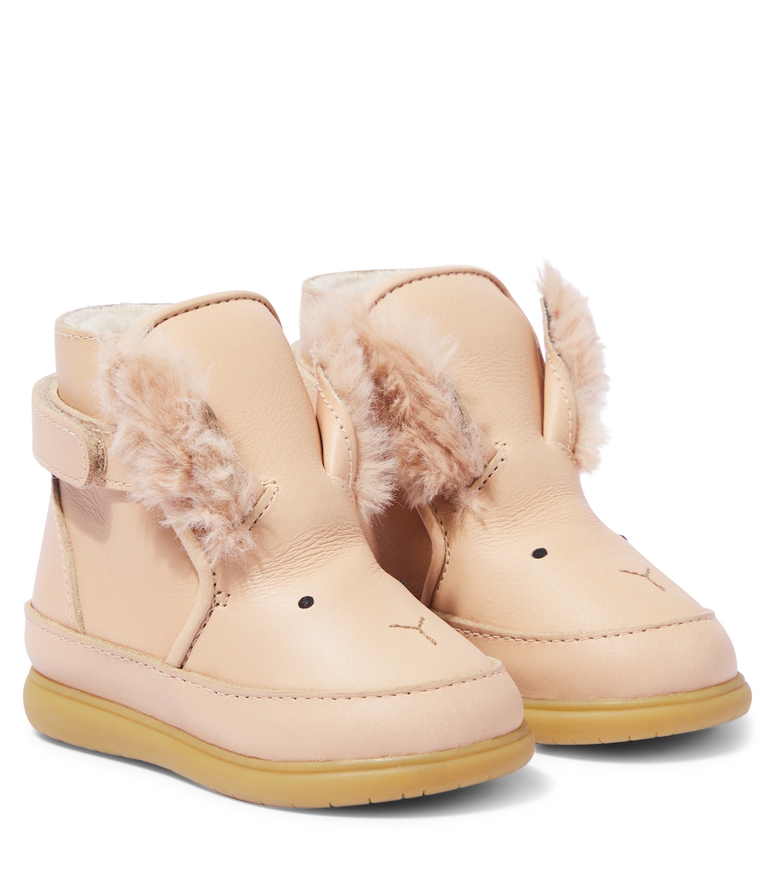 Baby Wadudu shearling-trimmed leather boots | Donsje