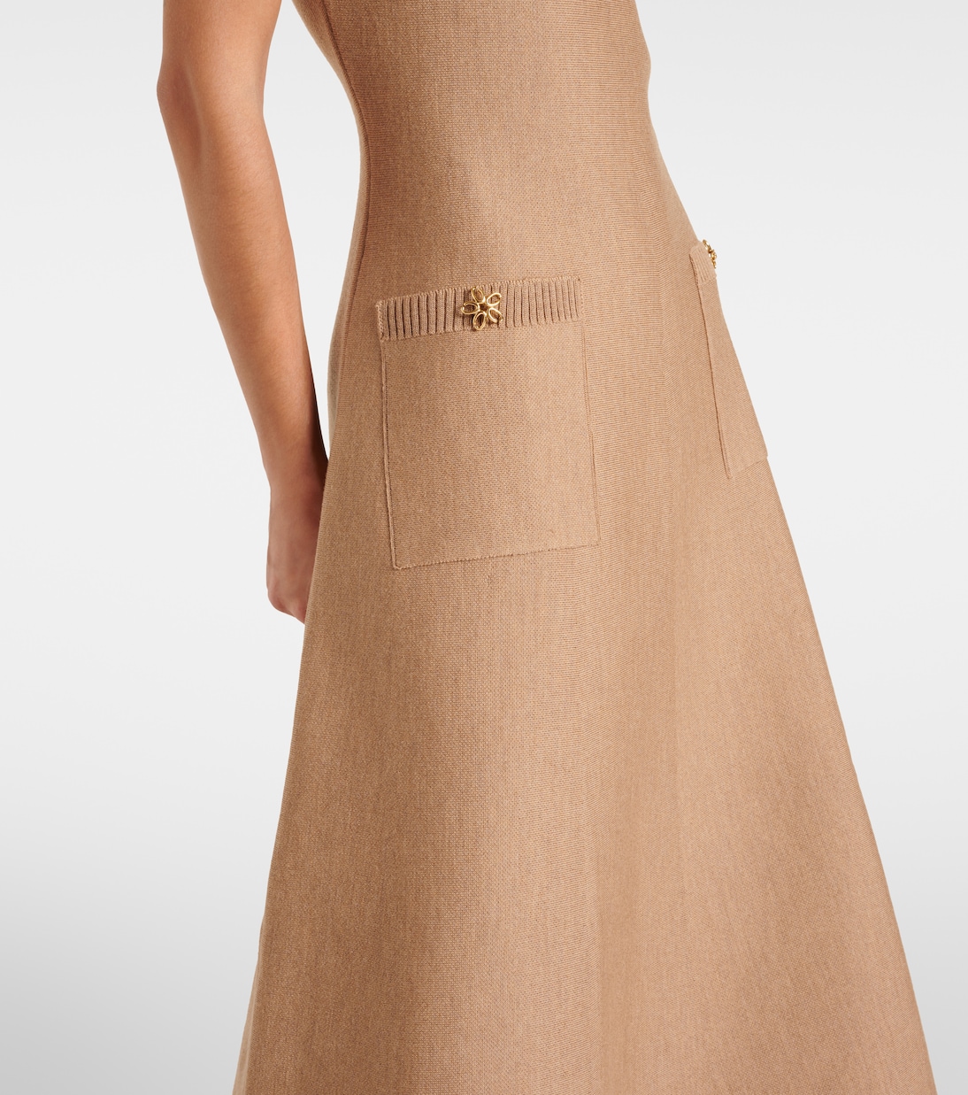 Vestido midi de mezcla de lana | Oscar de la Renta