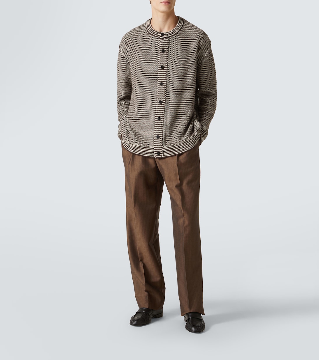 Doyle striped alpaca cardigan | The Row