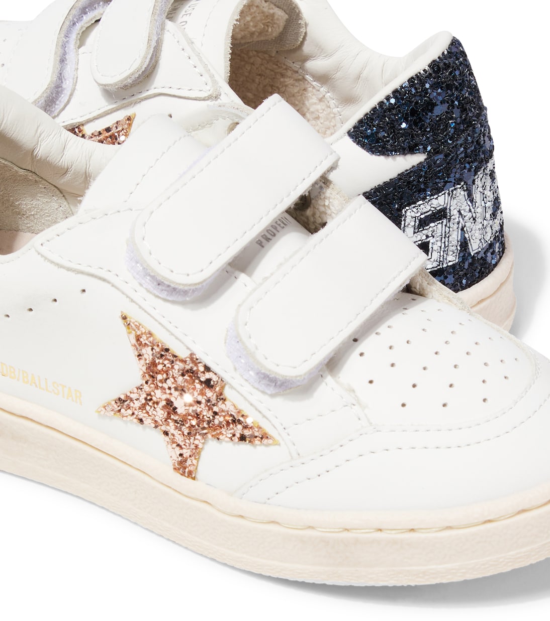 Sneakers Ball Star in pelle con glitter | Golden Goose Kids