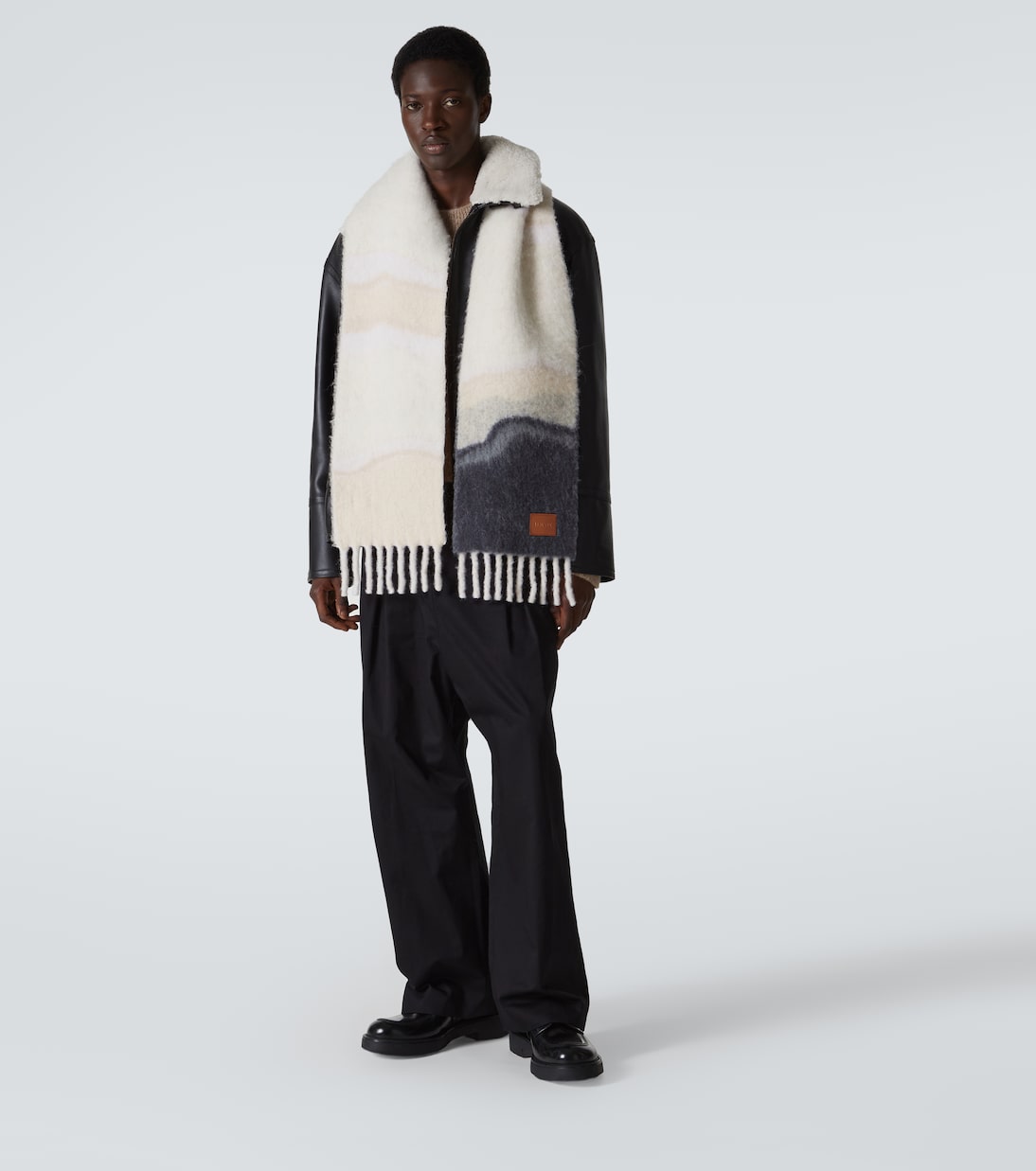 Fringed wool-blend scarf | Loewe