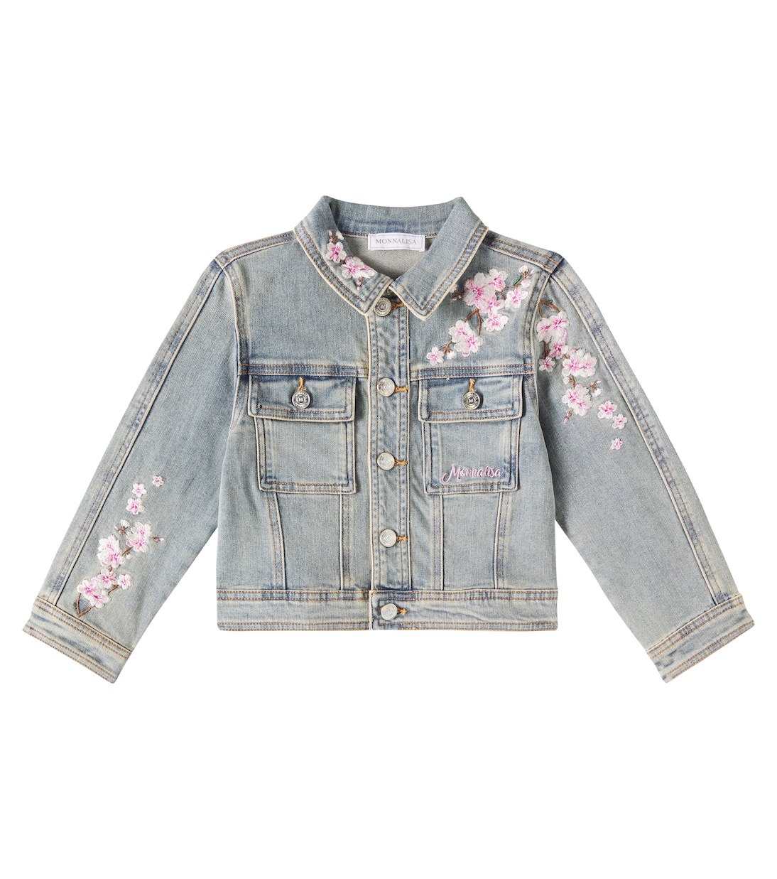 Embroidered denim jacket | Monnalisa
