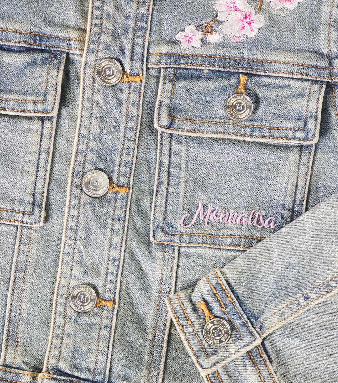 Embroidered denim jacket | Monnalisa