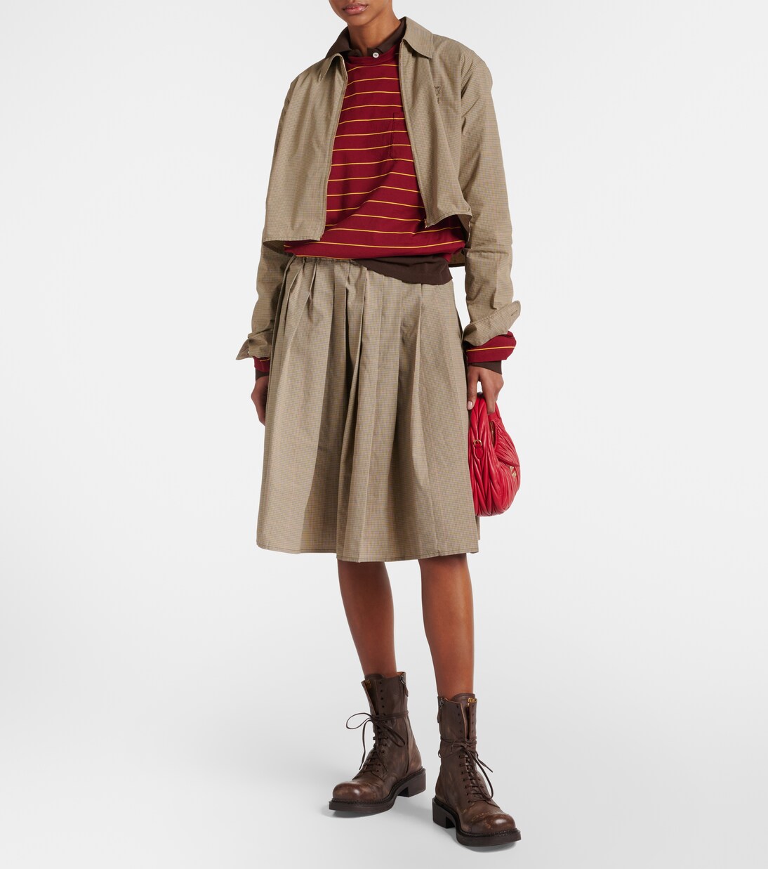 Camicia cropped in misto cotone  | Miu Miu