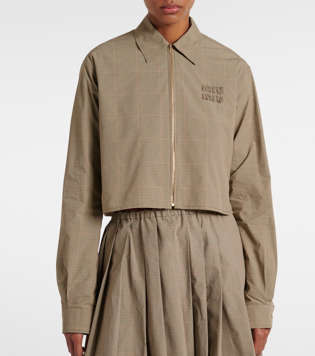 Camicia cropped in misto cotone  | Miu Miu