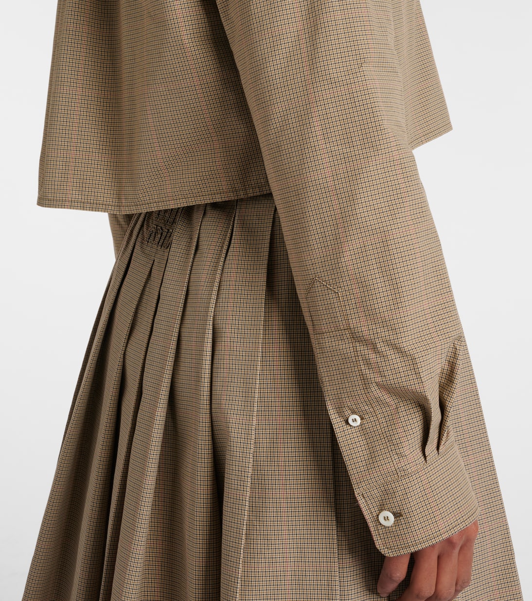 Camicia cropped in misto cotone  | Miu Miu
