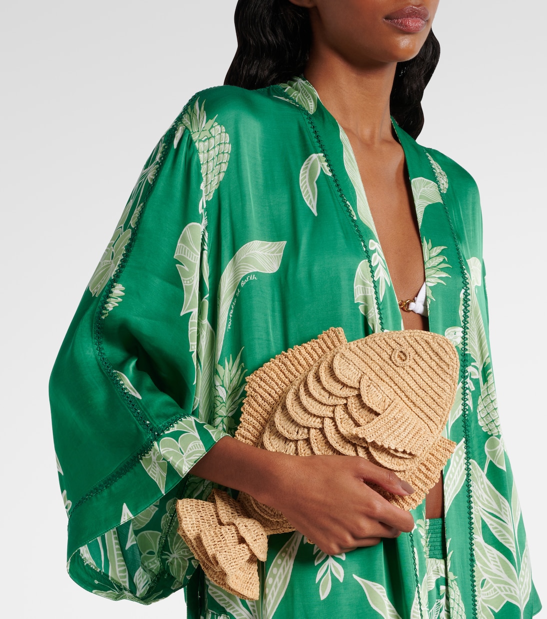 Borsa a tracolla Horizon in crochet di rafia  | Alémais