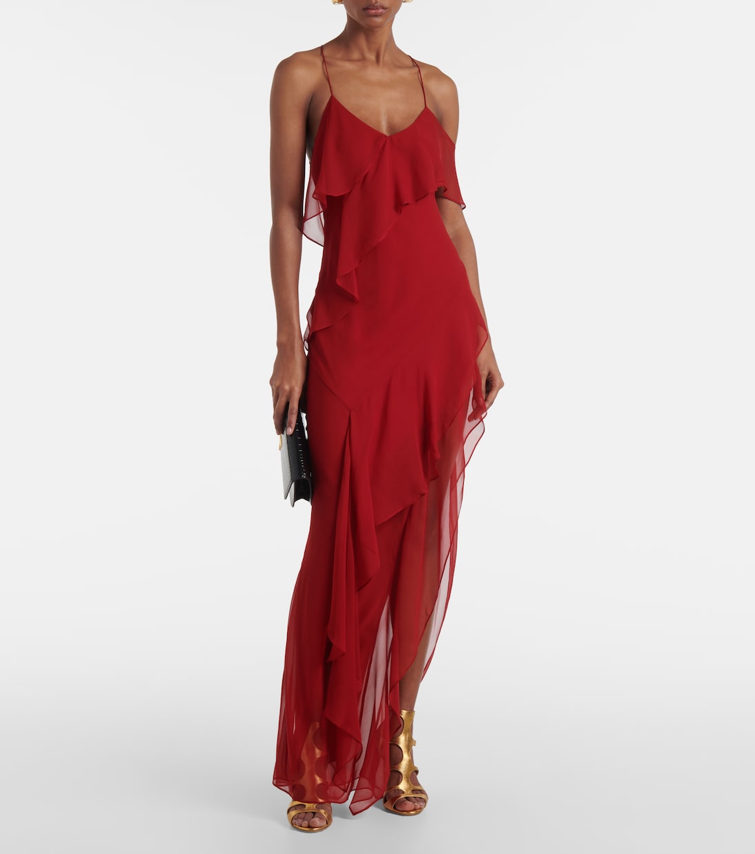 Abito lungo in chiffon di seta | The Sei