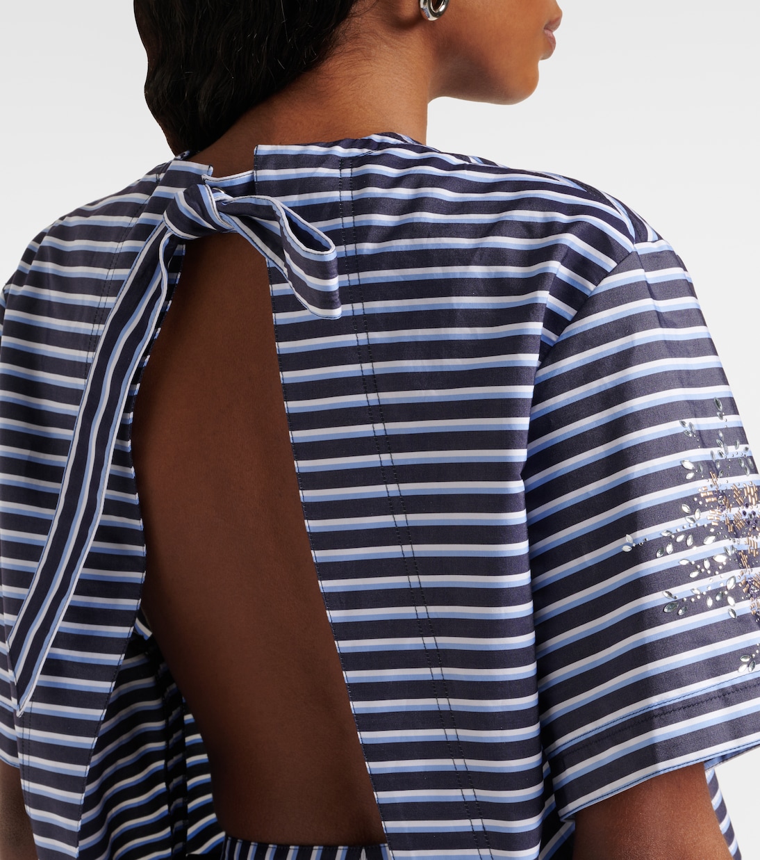 Camiseta de algodón a rayas adornada | Rabanne