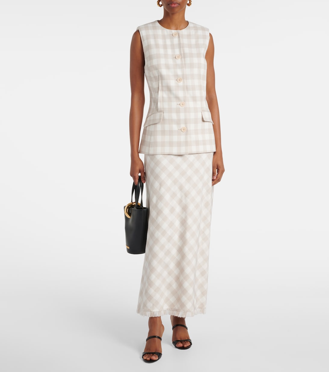 Noelle checked maxi skirt | Simkhai