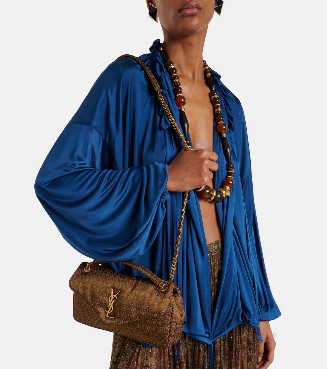 Sac Calypso Small en jacquard | Saint Laurent