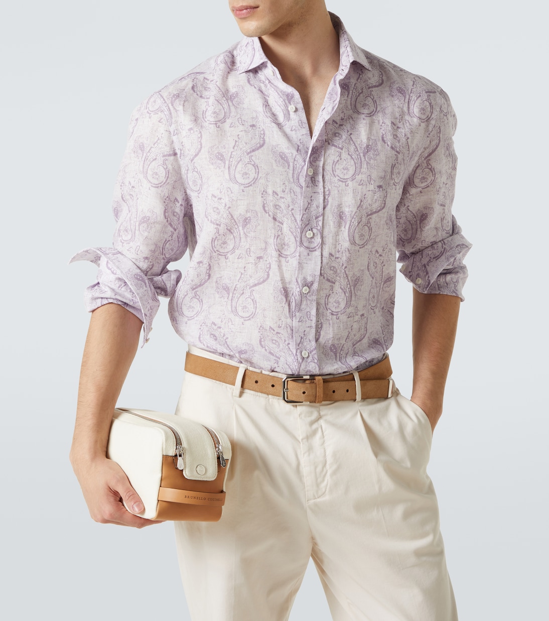 Kosmetiketui aus Canvas mit Leder | Brunello Cucinelli