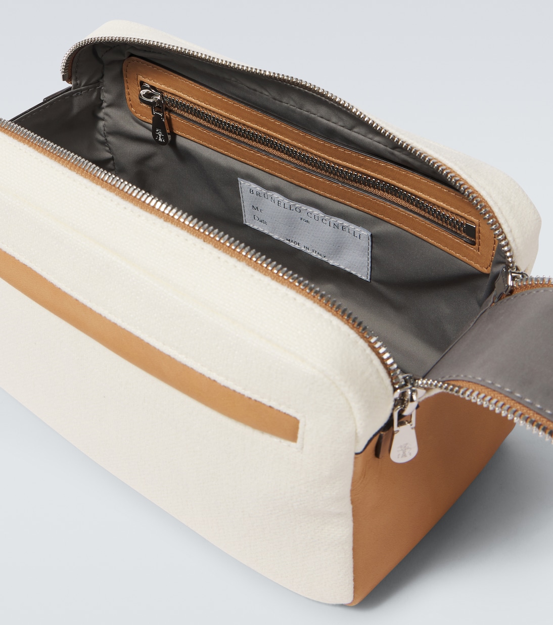 Kosmetiketui aus Canvas mit Leder | Brunello Cucinelli