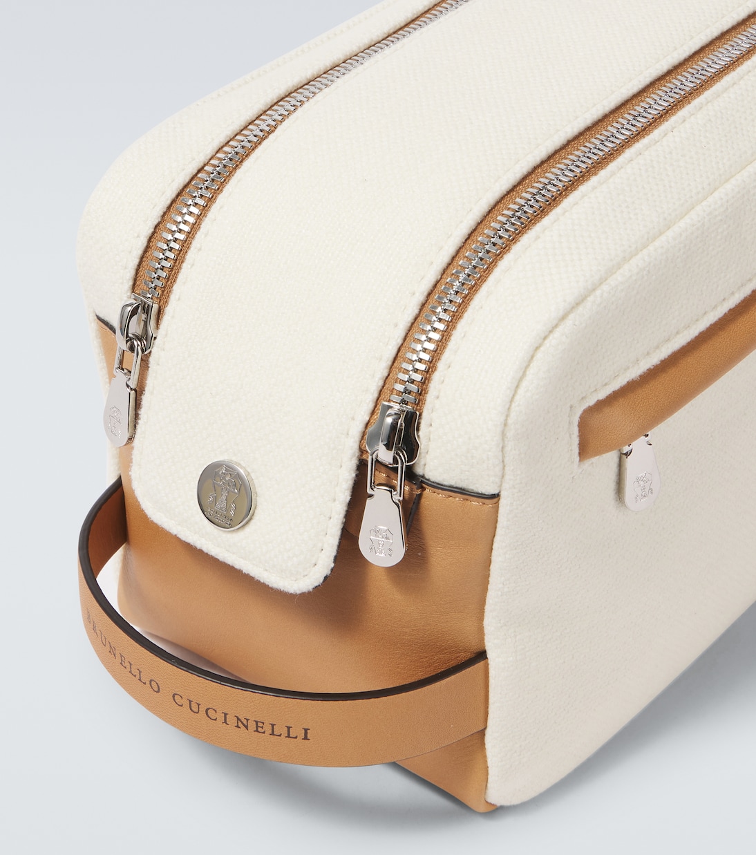 Kosmetiketui aus Canvas mit Leder | Brunello Cucinelli