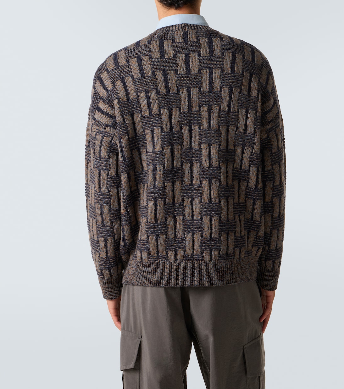 Basketweave-knit camel hair sweater | Giorgio Armani