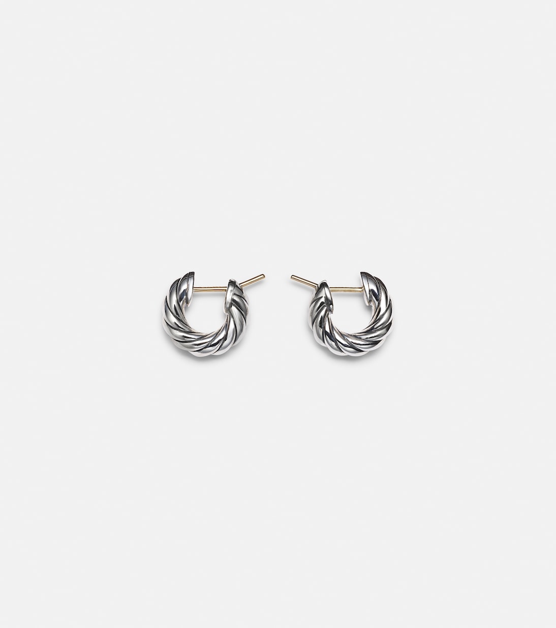 Orecchini a cerchio Sculpted Cable in argento | David Yurman