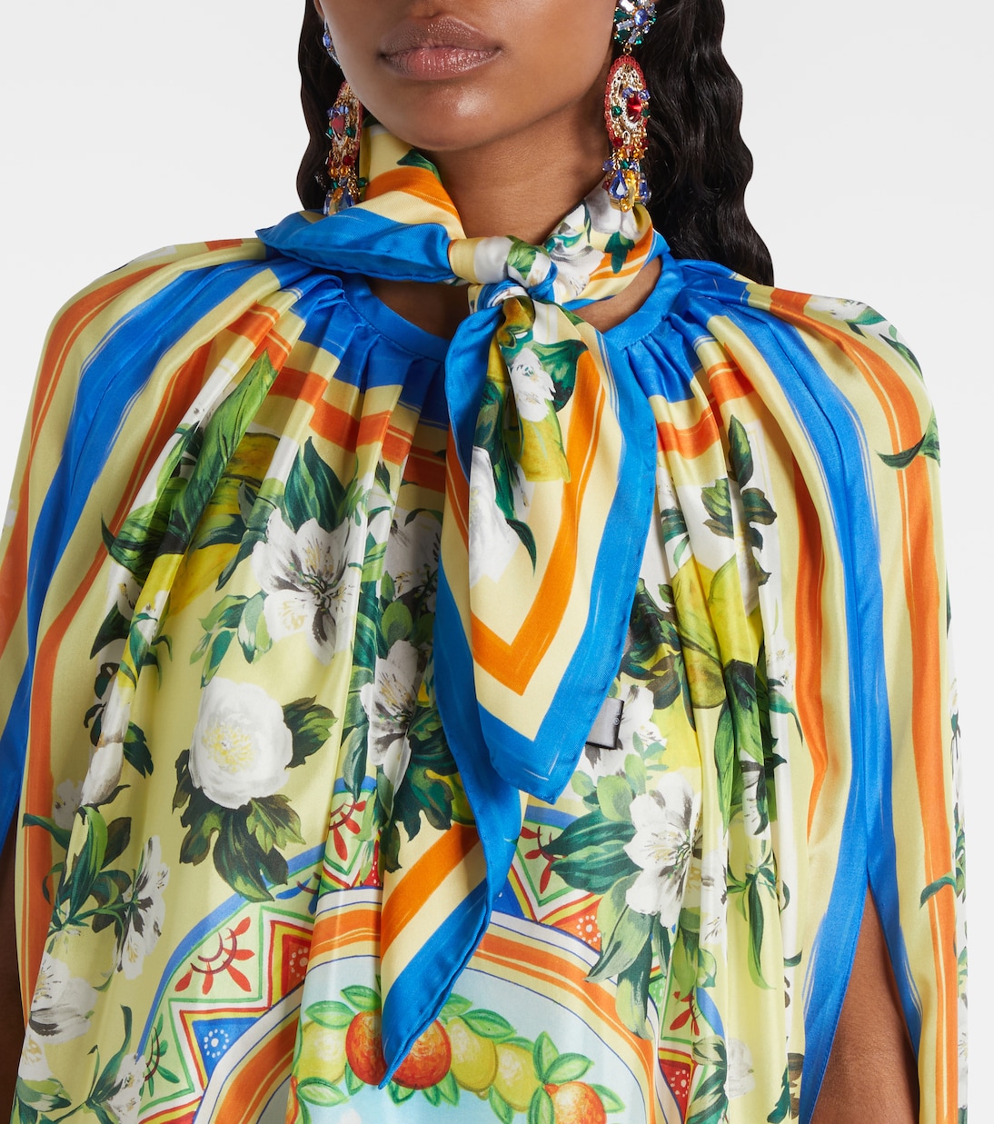 Pañuelo de sarga de seda estampado  | Dolce&Gabbana