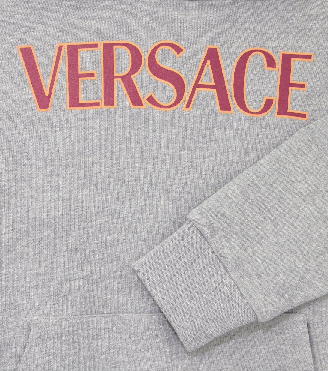 Felpa con cappuccio in jersey di cotone con logo | Versace Kids